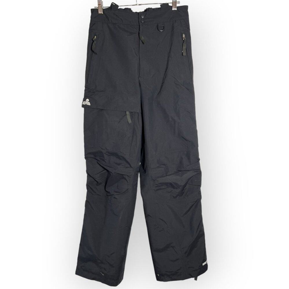 EMS Eastern Mountain Sports Gore-Tex Snow Pants SIZE S Black Full Side Zip FLAW